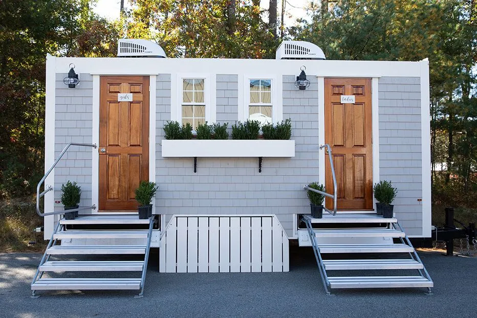 Wedding restroom units discretely staged at a venue in Elmira, New York